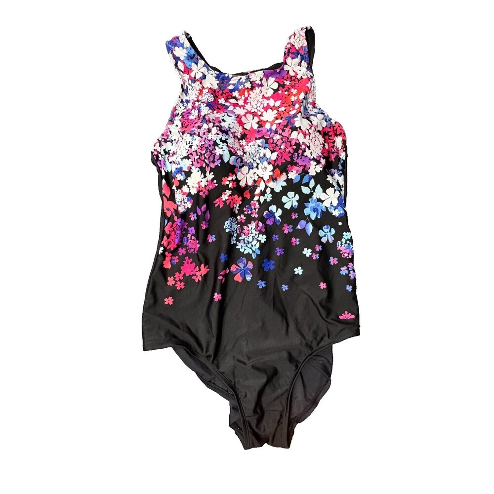 Aquabelle  Onepiece Swimsuit For All  Auabelle Womens 18 Black Floral